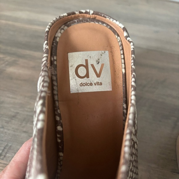 DOLCE VITA Ravyn Block Heel Mule - Size .5 - Natural Multi Snakeskin Print - Picture 6 of 12